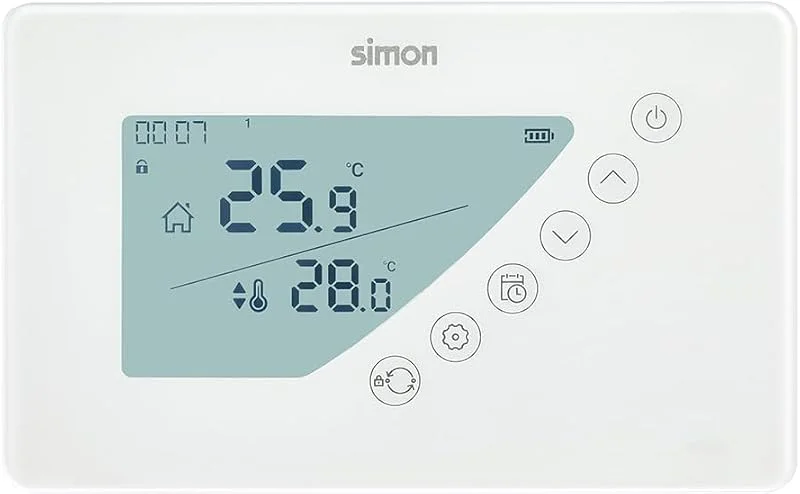 COATI Termostato digital, programação diária e semanal, para sistemas de aquecimento e ar condicionado, função frio, calor, faixa de temperatura de 5º a 30º, modo confortável e económico, cor branca