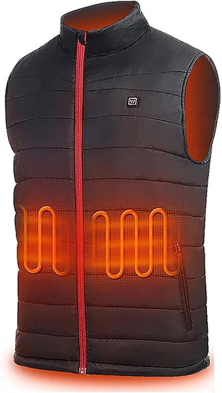 Colete aquecedor para homem e mulher, casaco aquecido USB, colete aquecido, lavável com temperatura ajustável, para pesca, campismo, exterior — Cozinha e lar