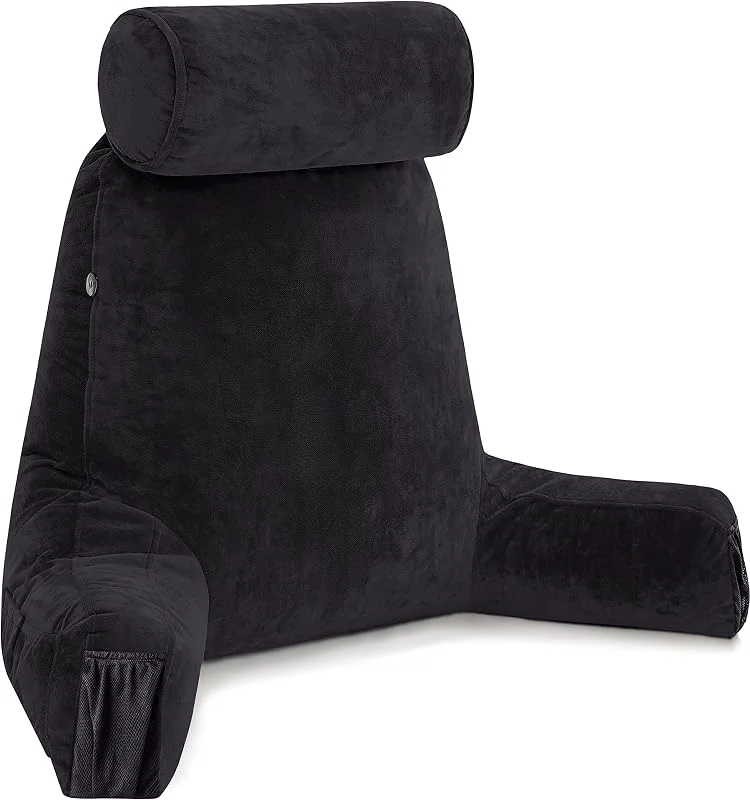 Husband Pillow Almofada esposa-grande suporte de cama para descanso e leitura confortável – Black — Aquecimento