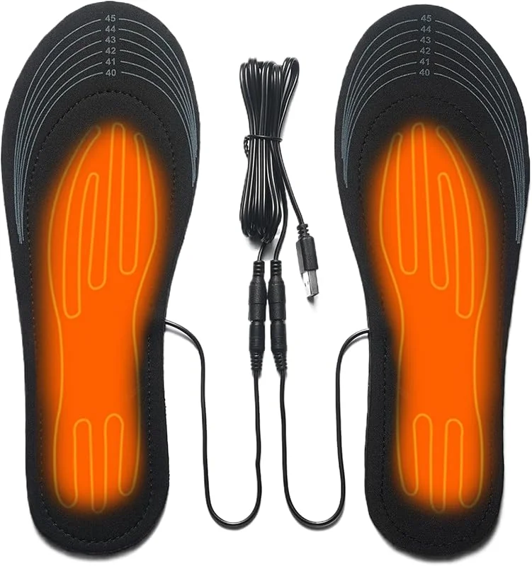 Palmilhas aquecidas de 1 casal, palmilhas aquecidas recarregáveis de USB, sapatos com alimentação elétrica personalizáveis de bricolage, para homens e mulheres de inverno para a — Roupa aquecida