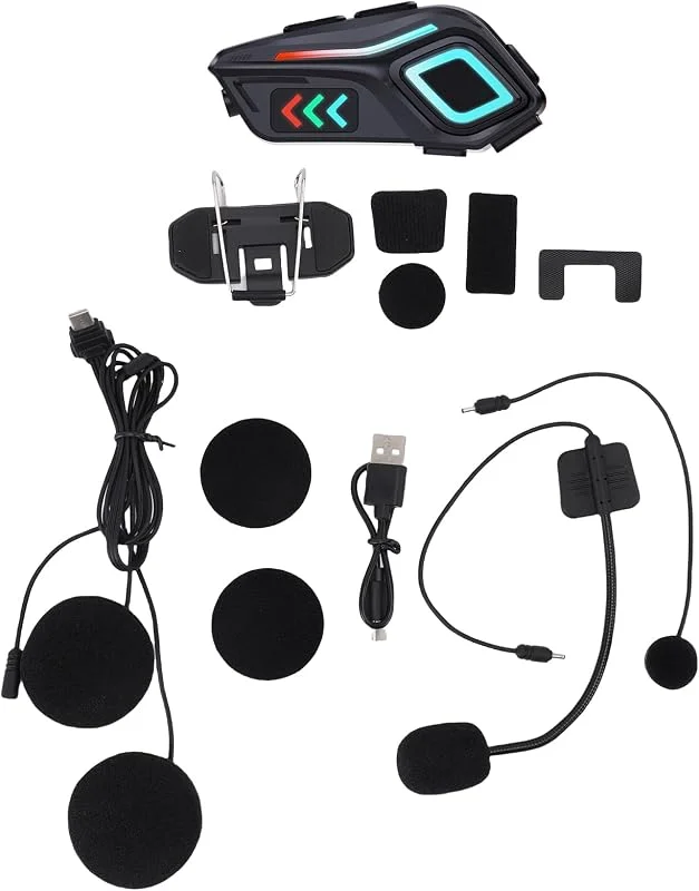 Irfora Casco de Motocicleta con Auriculares y Luces Ambientales IP65 — Roupa aquecida