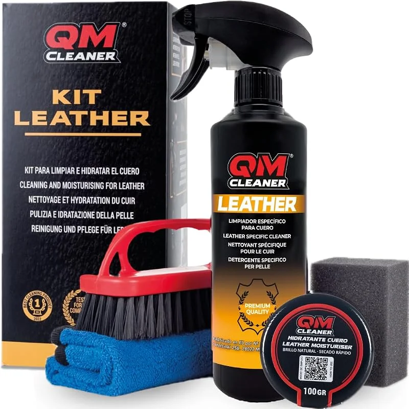 QM Cleaner Limpeza e hidratação de couro. Cuidado e limpeza da tapicaria do carro, sofás de couro. Limpa e hidrata (Kit Leather) — Humidificador