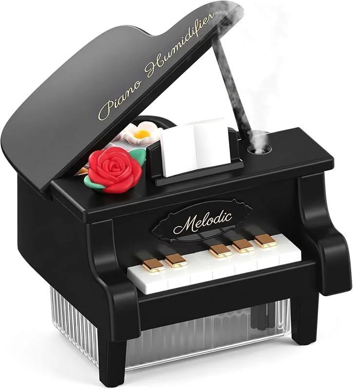 Mini escritorio negro clásico 350ml del humidificador del piano de la niebla fría silenciosa